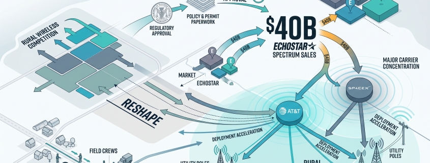 Editorial illustration for $40B EchoStar Spectrum Sales Could Reshape Rural Wireless Competition