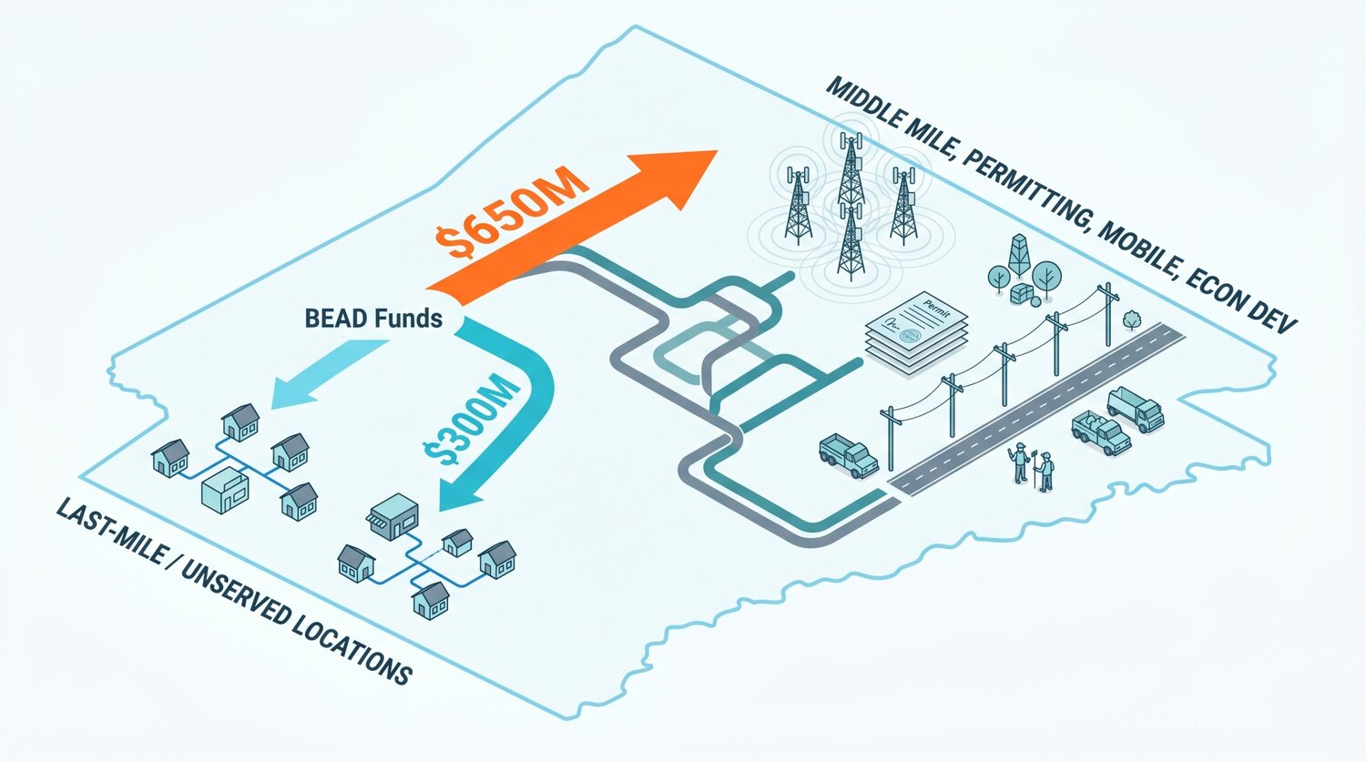 Editorial illustration for Arkansas Wants $650M of BEAD to Go Beyond Last-Mile
