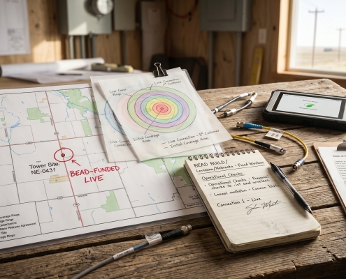 Editorial illustration for First BEAD-Funded Internet Connections Go Live on Fixed Wireless Towers in Louisiana and Nebraska
