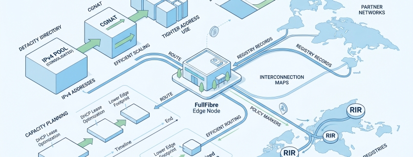 Editorial illustration for FullFibre Turned CGNAT Into an IPv4 Efficiency Tool