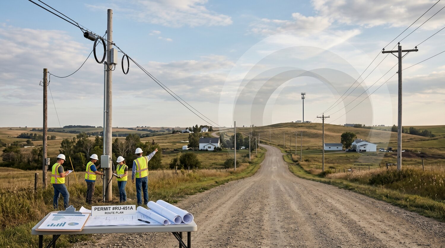 Editorial illustration for Ripple, Lyte, Brightspeed: The New Rural Build Math