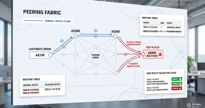 Editorial illustration for What Is BGP Hijacking? How Routing Attacks Work