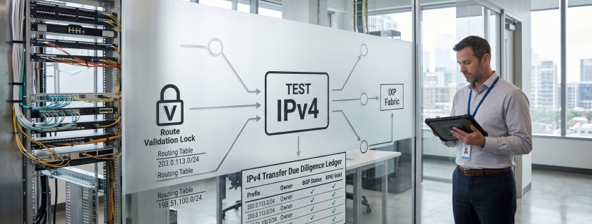 Editorial illustration for TEST IPv4 Transfer Due Diligence for Network Operators